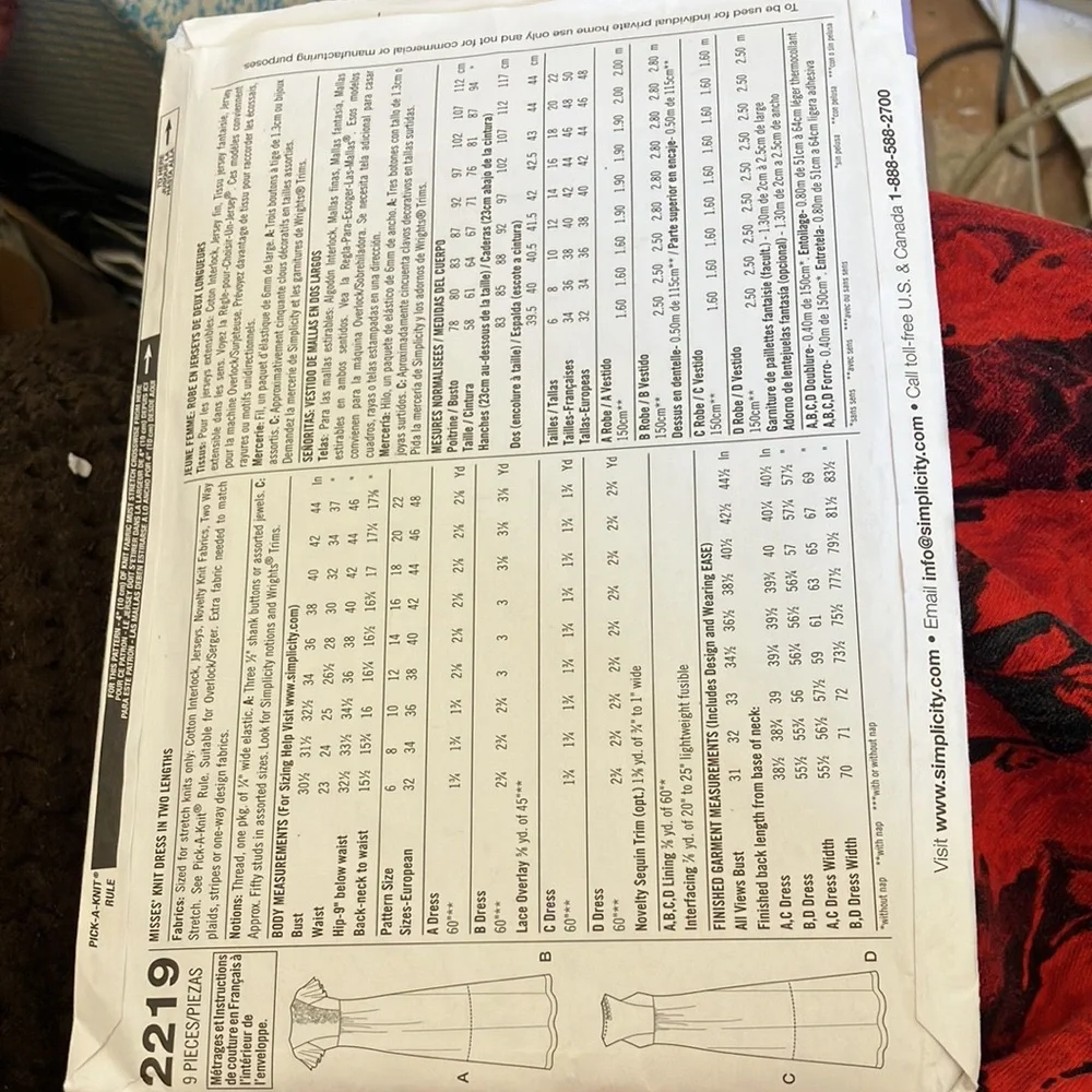Simplicity pattern 2219